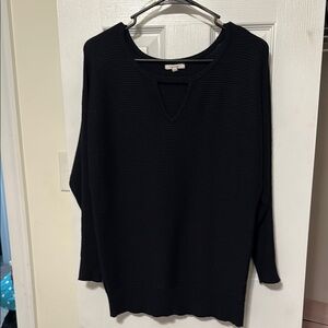 Black Ribbed Knit Sweater